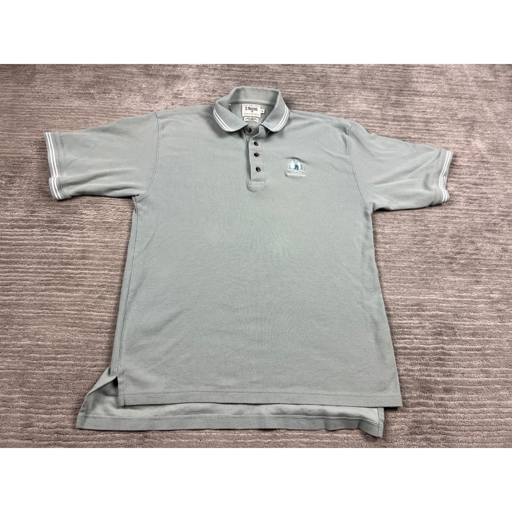 E. Magrath Polo Shirt Mens Large Green Senior Classic Golf Embroidered Cotton